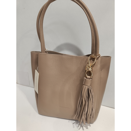 Sac porté épaule en cuir gris métalisée "Francinel "