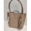 Sac porté épaule en cuir taupe "Francinel "