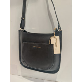 Sac porté épaule en cuir noir "Francinel "