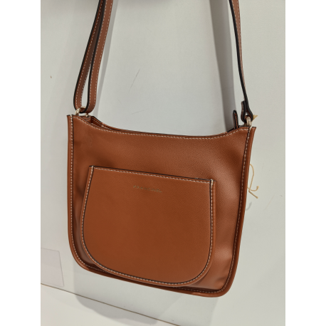 Sac porté travers en cuir noir "Francinel "
