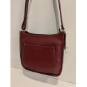 Sac porté travers en cuir bordeaux "Francinel "