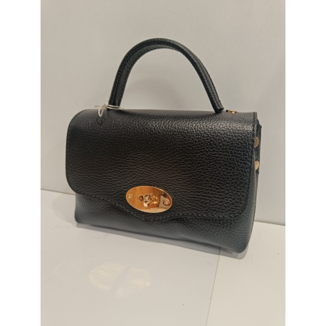 Sac porté travers en cuir noir "Francinel "
