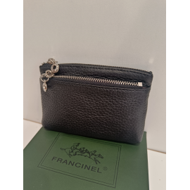 Porte monnaie  en cuir noir "Francinel"