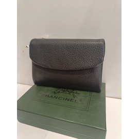 Portefeuille en cuir noir  "Francinel"