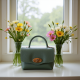Petit sac en cuir vert"Forest "