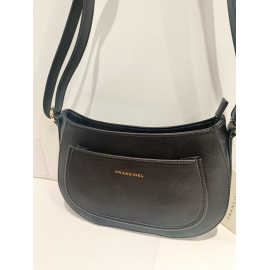 Sac porté travers en cuir noir "Francinel "