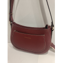 Sac porté travers en cuir bordeaux "Francinel "