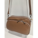 Sac multi poches en cuir taupe "Francinel "