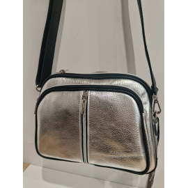 Grand sac en cuir bleu  "Manna"