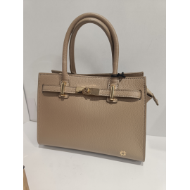 Sac en cuir camel porté main "Manna"