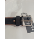 Ceinture en cuir noir finition camel"Manna"