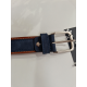 Ceinture en cuir noir finition camel"Manna"