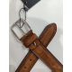 Ceinture en cuir noir finition camel"Manna"