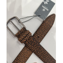 Ceinture en cuir noir et marron "Manna"