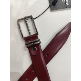 Ceinture en cuir bordeaux  "Manna"