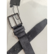 Ceinture en cuir noir et gris "Manna"