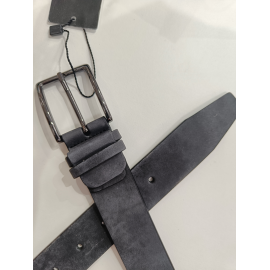 Ceinture en cuir noir mat "Manna"