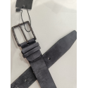 Ceinture en cuir noir mat "Manna"