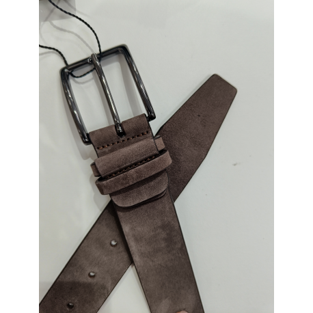 Ceinture en cuir noir mat "Manna"