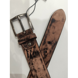 Ceinture en cuir marron clair et marron foncé "Manna"