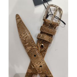 Ceinture en cuir façon python camel"Manna"