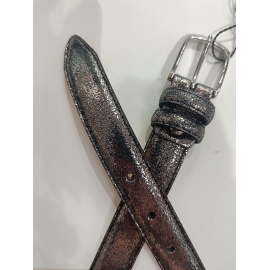 Ceinture en cuir gris foncé métallisé en cuir "Manna"