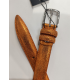 Ceinture en cuir métallisé saumon "Manna"