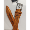 Ceinture en cuir métallisé orange "Manna"