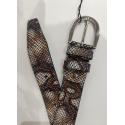 Ceinture en cuir marine façon python foncé"Manna"