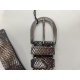 Ceinture en cuir façon python foncé"Manna"