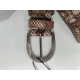 Ceinture en cuir façon python marron clair"Manna"