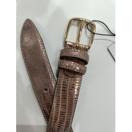 Ceinture en cuir façon python noir finition argenté "Manna"