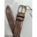 Ceinture en cuir façon python mordoré "Manna"