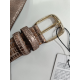 Ceinture en cuir façon python noir finition argenté "Manna"