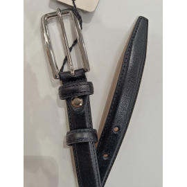 Ceinture en cuir noir verni "Manna"