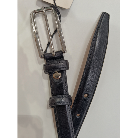 Ceinture en cuir noir verni "Manna"