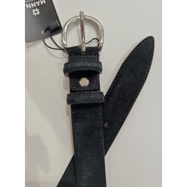 Ceinture en cuir noir mat "Manna "