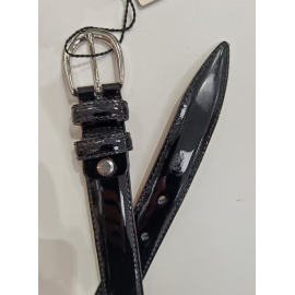 Ceinture en cuir noir verni"Manna"