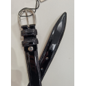 Ceinture en cuir noir verni"Manna"