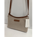 Sac en synthétique camel et toile beige "Arthur et Aston"