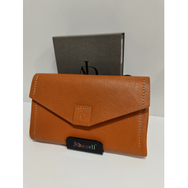 Grand portefeuille en cuir noir ,bleu et taupe "Adapell"
