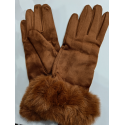 Gant camel fourrure 