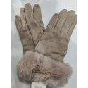Gant taupe fourrure 