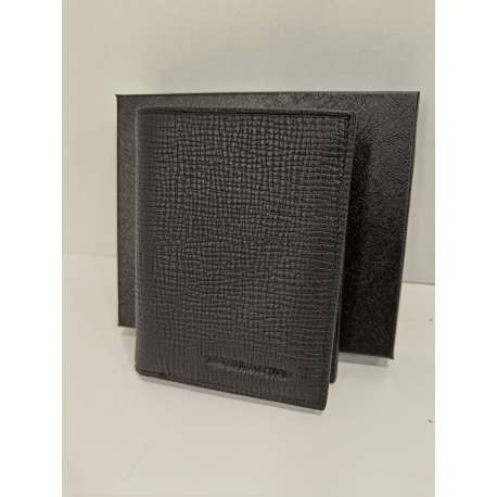 Petit portefeuille en cuir noir "Arthur&Aston"