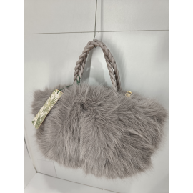 Sac en fourrure  synthétique taupe (Mia et Joy)