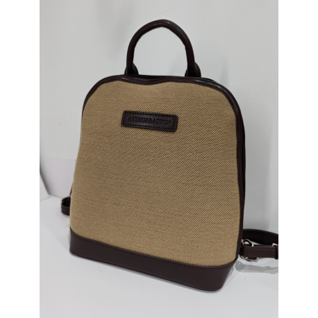 Sac en synthétique naturel et toile beige "Arthur et Aston"