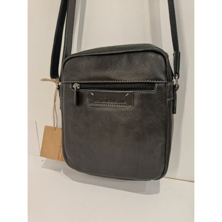 Sacoche en cuir souple noir"Arthur&Aston"