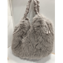 Grand sac en fourrure  synthétique gris (Mia et Joy)