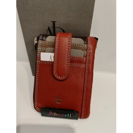 Porte monnaie et porte carte en cuir vert anis "Adapell"