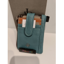 Porte monnaie et porte carte en cuir bleu "Adapell"